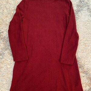 Girls ribbed dark burgundy sweater dress